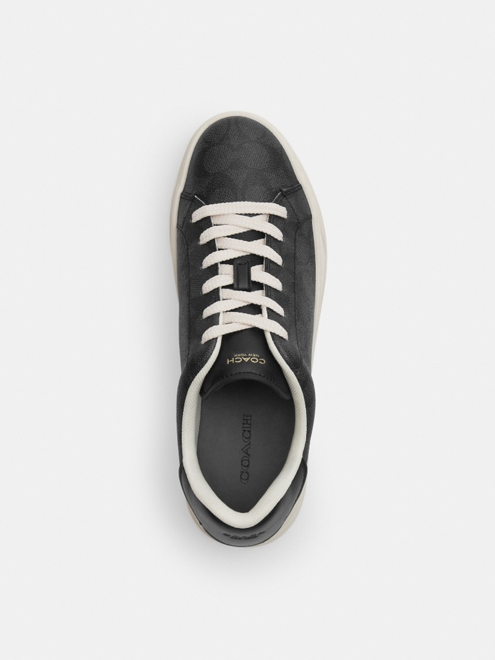 New Coach Black High Line Sneaker In Signature Canvas - Picture 2 of 3